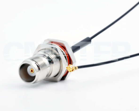 TNC Waterproof Bulkhead to UFL/MHF Right Angle Plug 