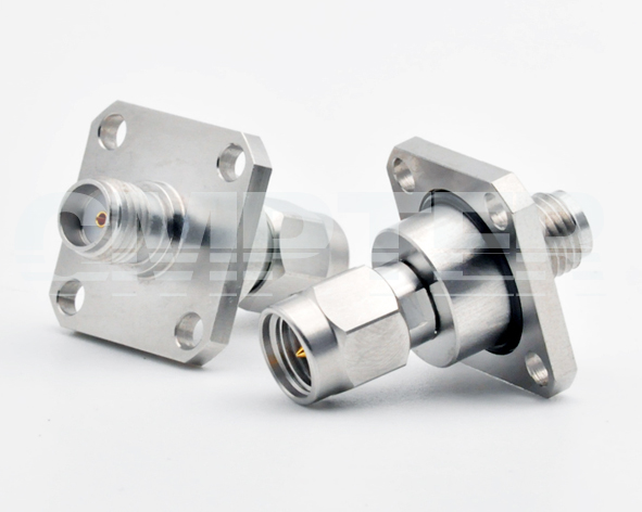 SMA male to female 4 hole flange adapter