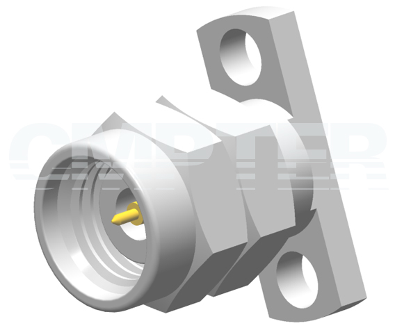 2.4mm Male Connector 2 Hole Flange with Accept Pin