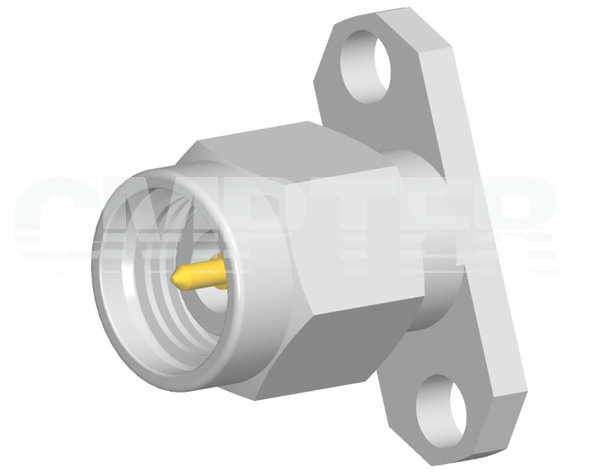 2.92mm Male Connector 2 Hole Flange with Accepts Pin