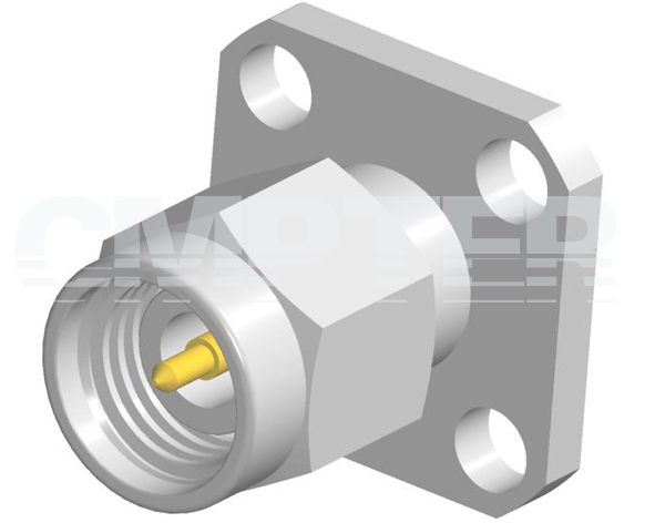 2.92mm Male Connector 4 Hole Flange