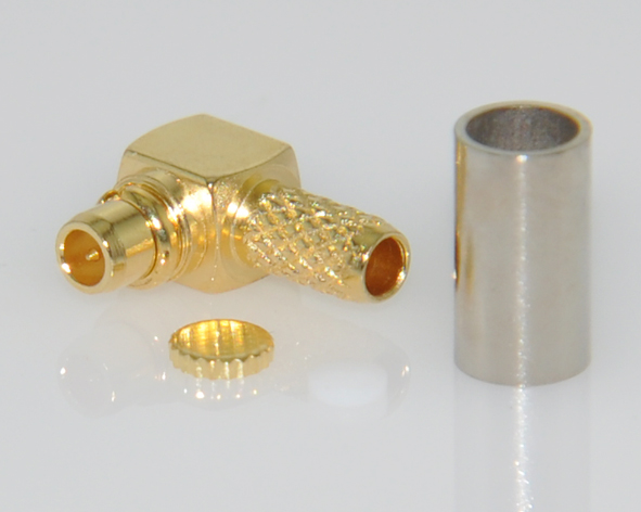 MMCX Male Right Angle Crimp  LMR100 RG174 RG188 RG316 Cable