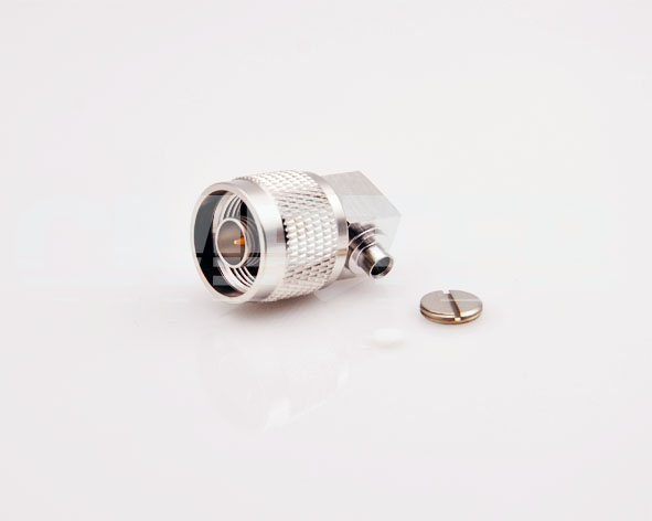 N Right angle male solder RG402