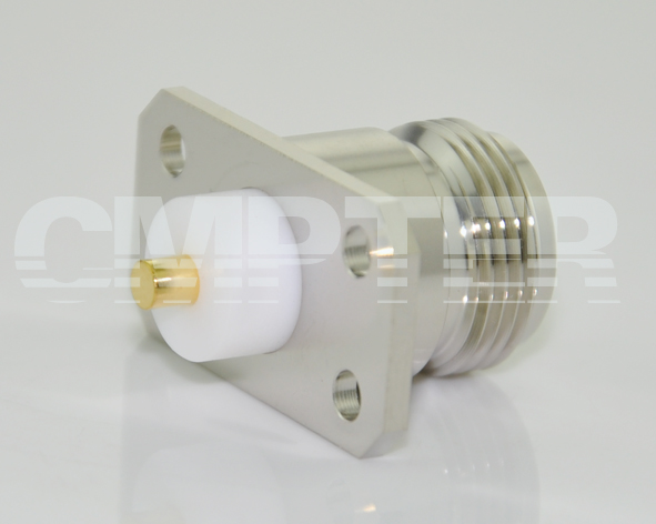 N Female Connector 4 Hole Flange with Coaxial End