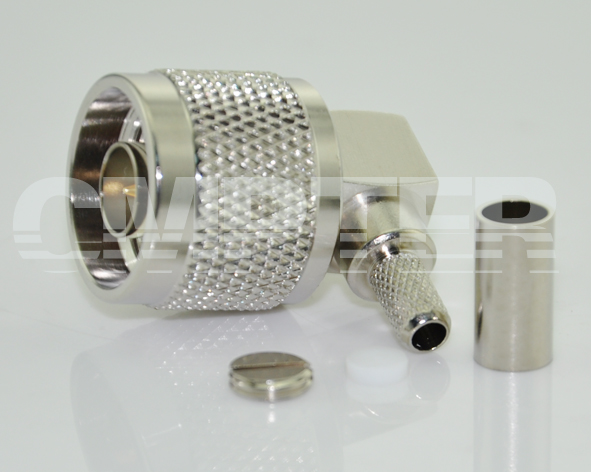 N Right Angle Male Connector Crimp LMR200 Cable