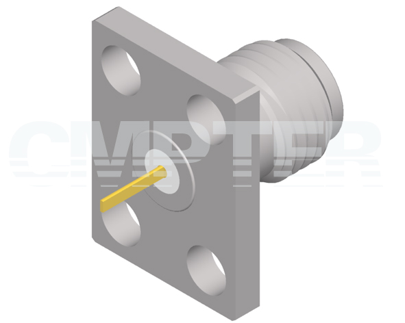 SMA Female Connectors 4 Hole Flange with Tab