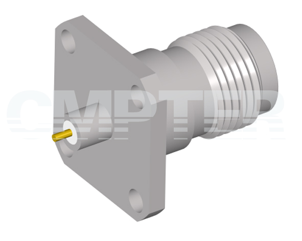 TNCA Female Connector 4 Hole Flange, Metal Through the Wall
