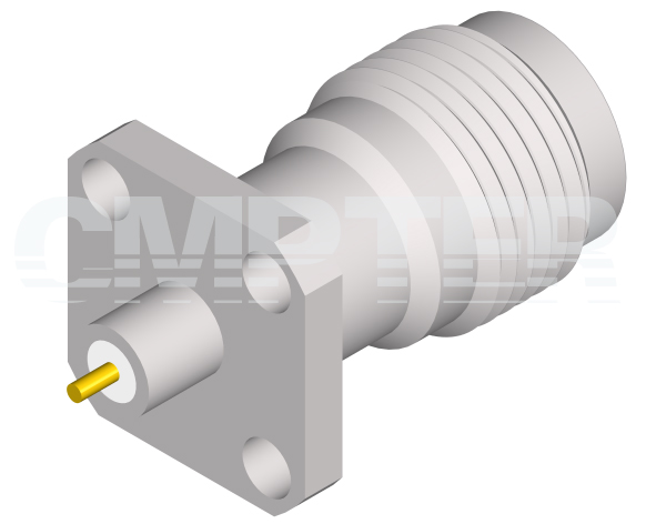 TNCA Female Connector 4 Hole Flange