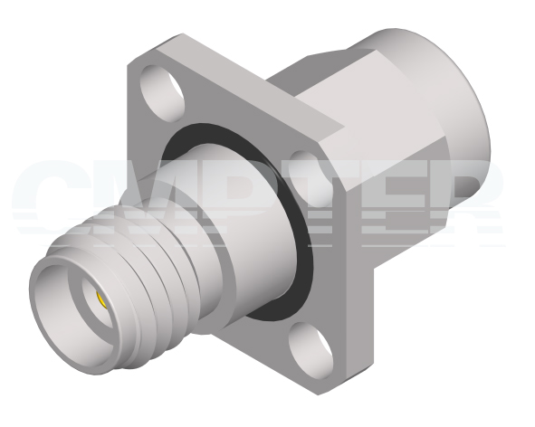2.92mm male to female 4 hole flange adapter