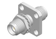 3.5mm Bulkhead Female to 3.5mm Female Precision Adapter, 4 Hole Flange