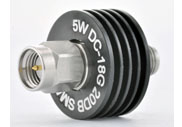 Fixed Attenuator, 5 Watts SMA Male to SMA Female Attenuator, DC to 18GHz.