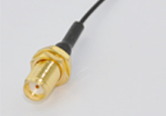 SMA Bulkhead Female to UFL/MHF Right Angle Plug MIC1.13 Cable Assembly, 115mm