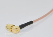 SMA Right Angle Male to MCX Right Angle Male for RG316 Cable, DC to 3GHz.
