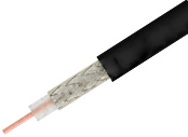 Flexible RG174 Coax Cable Single shielded with Black PVC Jacket