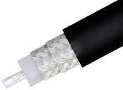 Flexible RG214 Coax Cable Double shielded with Black PVC Jacket