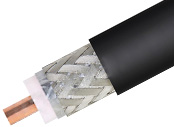 Flexible RG8 Coax Cable Double Shielded with Black PE Jacket