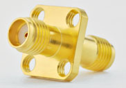 SMA Female to SMA Female Adapter, 4 Hole Flange, DC to 6GHz