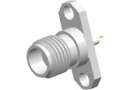 2.4mm Female Connector 4 Hole Flange, Insulator Through the Wall, DC to 50GHz.