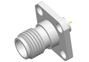 2.4mm Female Connector 4 Hole Flange, Metal Through the Wall, DC to 50GHz.