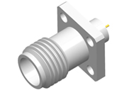 2.4mm Female Connector 4 Hole Flange, Metal Through the Wall, DC to 50GHz.