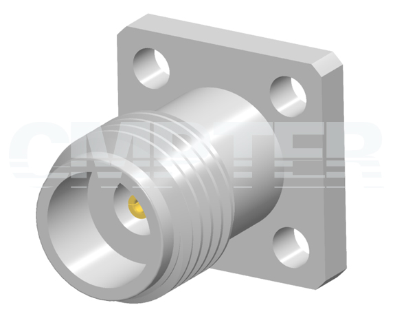 2.4mm Female Connector 4 Hole Flange with Accept Pin