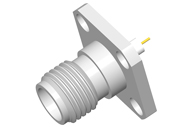 2.4mm Female Connector 4 Hole Flange, Insulator Through the Wall, DC to 50GHz.