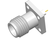 2.4mm Female Connector 4 Hole Flange, Insulator Through the Wall, DC to 50GHz.