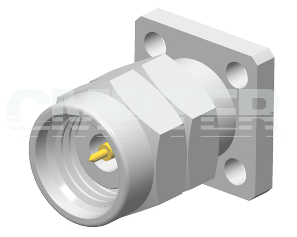 2.4mm Male Connector 4 Hole Flange with Accept Pin