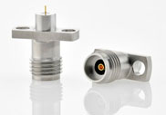 2.92mm Female Connector 2 Hole Flange, Metal Through the Wall, DC to 40GHz.
