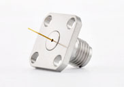 2.92mm Female Connector 4 Hole Flange, Air Line Through the Wall, DC to 40GHz.