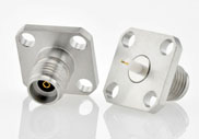 2.92mm Female Connector 4 Hole Flange, Insulator Through the Wall, DC to 40GHz.