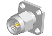 2.92mm Male Connector 4 Hole Flange, Air Line Through the Wall, DC to 40GHz.
