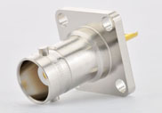 BNC Female connector 4 Hole Flange, Receptacle with Solder Cup 