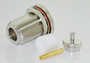 N Bulkhead Waterproof Female Connector Solder 1.32mm/1.37mm Cable