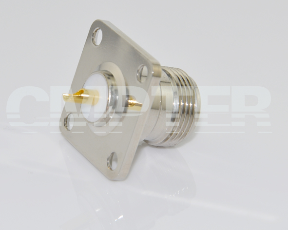 N Female Connector 4 Hole Flange with Solder Cup