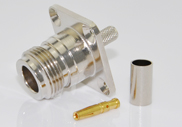 N Female Connector Crimp RG195 RG58 Cable with 4 Hole Flange Panel Mount