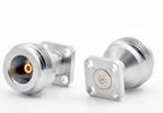 N Female Connector 4 Hole Flange with Accept Pin, DC to 18GHz.