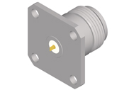 N Female Connector 4 Hole Flange With Tab, DC to 18GHz.