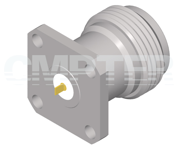N Female Connector 4 Hole Flange With Tab