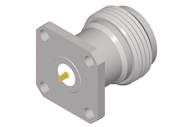 N Female Connector 4 Hole Flange With Tab, DC to 18GHz.