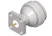 N Female Connector 4 Hole Flange With Tab, DC to 18GHz.