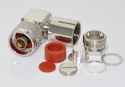 N Right Angle Male Connector Clamp LMR400 Cable