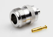 N Female Connector Solder for RG402 .141 Cable, DC to 6GHz.