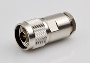 N Male Connector Clamp for RG213 Cable, DC to 3GHz.