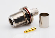 N Waterproof Bulkhead Female Connector Crimp for LMR400 RG8 Cable.
