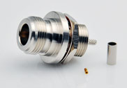 N Waterproof Bulkhead Female Connector Crimp for RG316D Cable, DC to 3GHz 