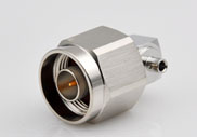 N Right Angle male solder for RG405 .086 Cable, DC to 6GHz.