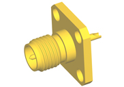 RPSMA Female 4 Hole Flange with Solder Cup