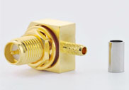 RPSMA Female Right Angle Waterproof Bulkhead Crimp RG174 RG316 LMR100 Cable, DC to 6GHz