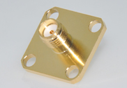 SMA Female with Coaxial End, 4 Hole Flange Mount